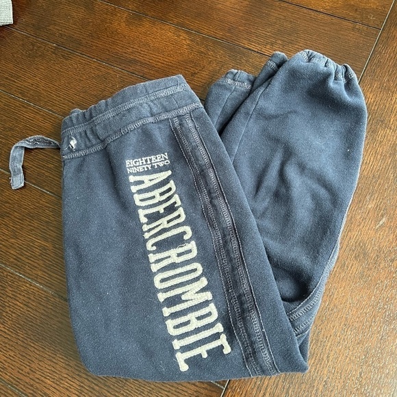 Abercrombie Kids Drawstring Sweatpants Navy Blue Boys Size Medium Y2K - Picture 4 of 4